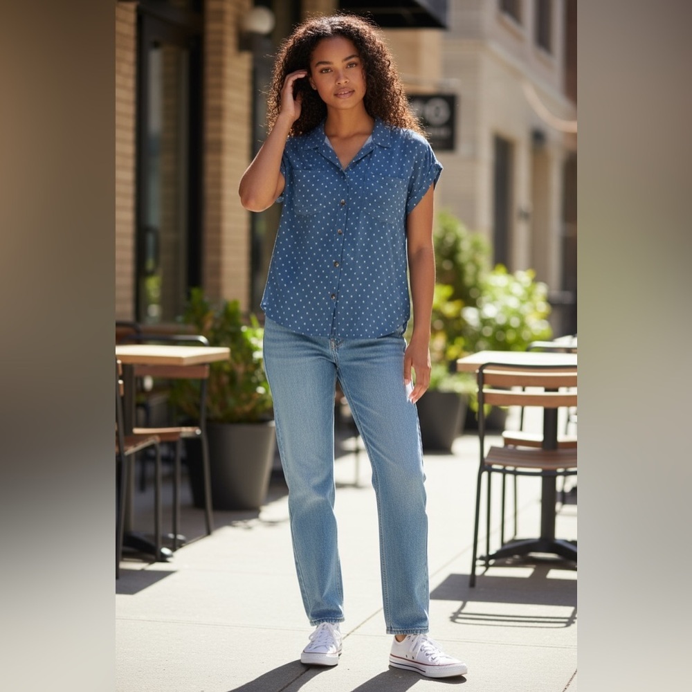 Jachs Blue Women's Blouse. Size Large.
